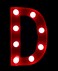 LED Marquee Letter Light Sign Wooden Red (D) 25cm