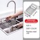 Retractable Dish Drying Rack, Telescopic Sink Drain Basket, Stainless Steel Kitchen Sink Storage Basket Drain Holder, with Adjustable Armrest, for Fruits, Vegetables, Dishes Drainer (S)