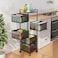 Jjone Multi-Layer Kitchen Storage Shelf, Rotatable Kitchen Fruit Vegetable Storage Basket, Square Kitchen Storage Rack Floor Standing, (5Layer, Square)