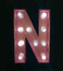 LED Marquee Letter Light Sign Wooden Pink (N) 25cm