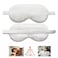 Silk Sleep Mask Eye 100% Mulberry Super Smooth Soft Breathable Blindfold Sleeping Drowsy Silk Sleep Masks Blindfold For Airplane Eye Cover For Travel Adjustable Strap No Pressure For Women Mens White