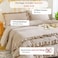 Luna Home-Premium King size 6 pieces Without filler, Plain beige color ruffles design, Bedding Set