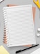 Lowha Spiral Notebook With 60 Sheets And Hard Paper Covers With Colorful Zigzag Lines Design, For Jotting Notes And Reminders, For Work, University, School