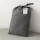 Luna Home Premium King Size 6 Pieces Bedding Set Without Filler, Solid Dark Gray Color, Satin Stripe Design