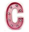 LED Marquee Letter Light Sign Wooden Pink (C) 25cm