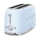 Smeg 50's Style Toaster TSF02PBUK, 1500 W, Pastel Blue, 6 Toasting Levels