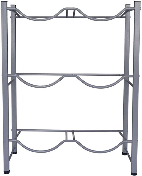 Generic 5 Gallon Water Bottle Holder 3 Tier Water Cooler Jug Rack For 6 Bottles Heavy Duty Detachable Space Saver Shelf For Home Office Organization Silver, Leostar, 31175