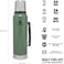 Stanley Classic Legendary Bottle 1L / 1.1Qt Hammertone Green &ndash; Bpa Free Stainless Steel Thermos, Keeps Cold Or Hot For 24 Hours, Leakproof Lid Doubles As Cup, Dishwasher Safe