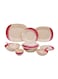 Royalford 64-Piece Melamine Dinner Set Red/Beige