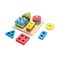RUIDELI Wooden Geometric Toys for Kids, Educational Geometric Stacking Blocks Shape Color Recognition Puzzle Toys for Toddler Boys and Girls