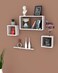 Wooden Twist Rafuf Wooden Floating Wall Shelf with 4 Shelves White