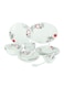 Royalford 33-Piece Opalware Dinner Set White/Black/Red