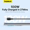 Baseus 100W USB A To USB C Charger Cable,(1.2M) 6A PD Fast Charging Data Cable Type C Cable For iPhone 15/15 Plus/15 Pro Max/MacBook Pro Samsung S22/21/20/Note20 And All Type-C Mobile Phone Black