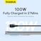 Baseus 100W USB A To USB C Charger Cable,(1.2M) 6A PD Fast Charging Data Cable Type C Cable For iPhone 15/15 Plus/15 Pro Max/MacBook Pro Samsung S22/21/20/Note20 And All Type-C Mobile Phone Black