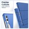 For Samsung Galaxy Tab S9 Plus 12.4-Inch, Translucent Back Tri-Fold Stand Protective Tablet Case Cover, Support S Pen Charging Auto Wake/Sleep Blue