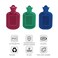 Generic-Rubber Hot Water Bag Winter Hot Water Bottle Hand Warmer for Hot Compress Heat Therapy 2000ML