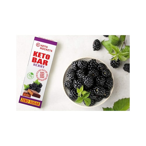 Keto Rockets Sugar Free Chocolate Coated Keto Bar with Berries - 40 gm