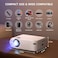 YABER WiFi Projector Mini Portable Projector 6000 Lumens 1080P Full HD Projector[Projector Screen Include] 236" Home Theater Compatible with PC/smartphone/tablet/PS3/PS4/TV Stick/DVD player etc.