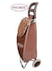 Folding Essential Shopping Trolley- WHEELS # BROWN POLKA DOTS   Fabric Luggage Bag with Wheels   Shopping Cart   Shopping Trolley with Wheels   Portable Trolley   Foldable Shopping Bag
