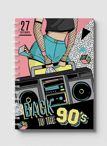 Lowha Spiral Notebook With 60 Sheets And Hard Paper Covers With Back To The S Design, For Jotting Notes And Reminders, For Work, University, School