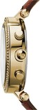Michael Kors Parker Women's Gold Dial Leather Band Chronograph Watch - MK2249