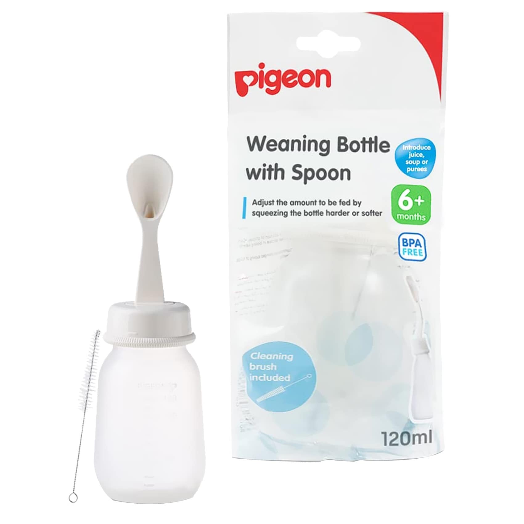 Buy Pigeon Weaning Bottle With Spoon D328 White 120ml Online