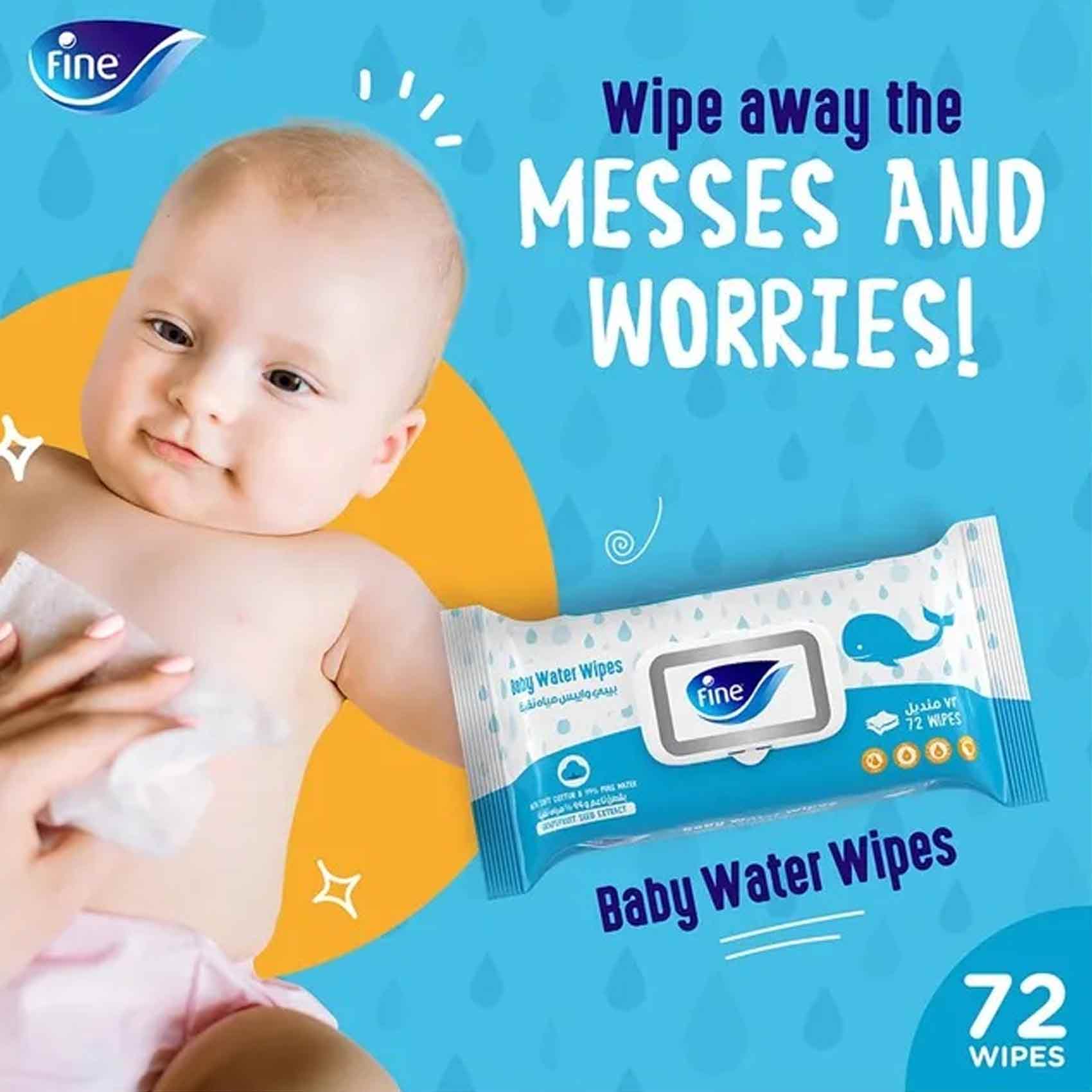 Fine Baby Water Wipes with Grapefruit Seed Extract 72 Wipes product thumbnail 3