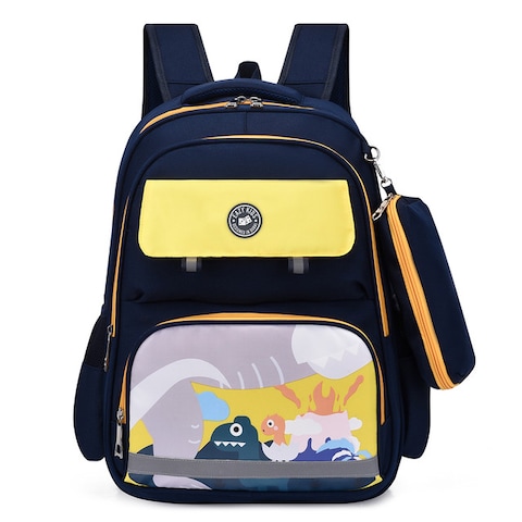 Eazy Kids School Bag Dino w/t Pencil Case -Blue