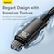 Baseus 240W PD 3.1 5A QC 4.0 Fast Charging USB C to USB C Cable, Zinc Alloy Nylon Braided Type C to Type C Data Cable for iPhone 15 Series, Samsung S24/S23 Note 10 iPad Pro MacBook Pro Pixel 3M-Black