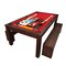 Simbashoppingmea - 7 Ft Pool Table And Dining Table With Container Benches Full Accessories &ndash; Rich Red