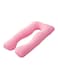 Generic - U-Shape Comfort Maternity Pillow Cotton Pink 120x80centimeter