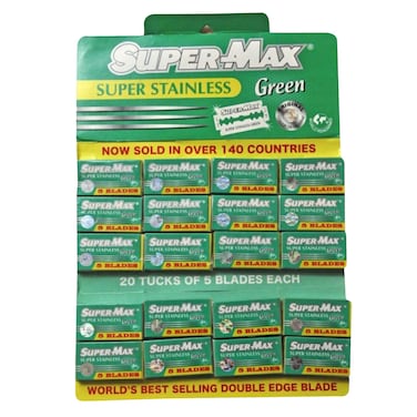 Supermax Super Stainless Razor Green 100 Pieces