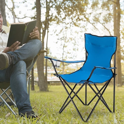 Rubik Folding Beach Chair Foldable Camping Chair with Carry Bag for Adult, Lightweight Folding High Back Camping Chair for Outdoor Camp Beach (Royal Blue)