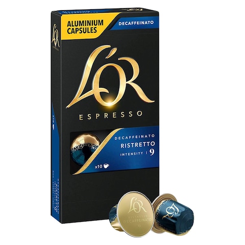 Buy Lor Espresso Ristretto Decaffeinato Intensity 9 Coffee 10 Capsules in UAE