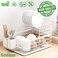 Dish Drying Stand Bowl Storage Rack Plate Organizer Utensil Holder for Kitchen Countertop Large Capacity Antibacterial Stylish White