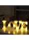 Voberry Love Alphabet Lights Led Light Up Plastic Letters Standing Hanging White 29X8.5X4cm