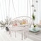 Hammock Chair, Hanging Swing Seat for Indoor &amp; Outdoor, Round Hammock Mesh Chair Beige Color