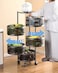 Dreamons link Round Rotating Multi-Layer Kitchen Storage Shelf, 4 Tier Fruit Vegetable Storage Basket, Kitchen Storage Rack Floor Standing (5)