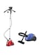 Sonashi Free Standing Garment Steamer With Suction Vacuum Cleaner, 1.8L, 1800.0W, SGS-311/SVC-9024, Red/Blue
