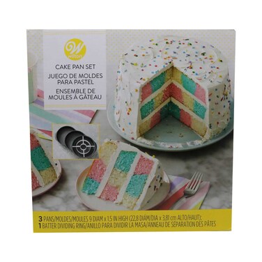 Wilton Checkerboard Cake Pan Set Grey 4 PCS