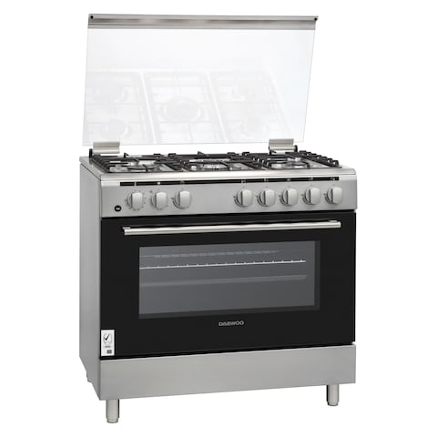 Daewoo 5 Gas Burner Free Standing Cooker DGC-S965M Silver/Black 90x60cm