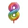 34" Giant  RAINBOW Number 8 FOIL Balloon