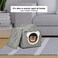 House-design cat shelter with a removable soft mat, Indoor cat bed for medium to large sized cats, Detachable, Easy to cleans and assemble, Anti-slip bottom 42 cm (Grey)