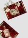 Lowha Decorative Acrylic Serving Tray With Gold Metal Handles And Scribble Design 20x30 cm