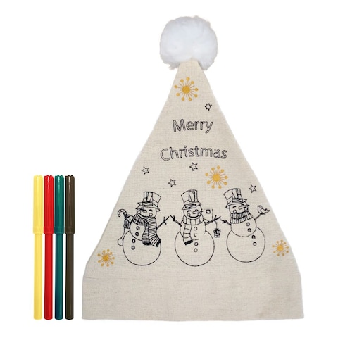 Christmas Magic Merry Christmas Design DIY Santa Hat For Child- White