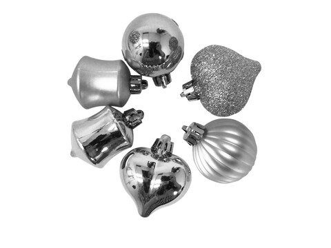 Christmas Mini Assortment Silver 4cm 12pcs-box