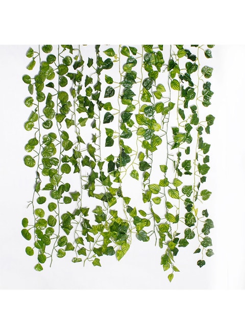 12-Piece Artificial Hanging Ivy Leaves Green