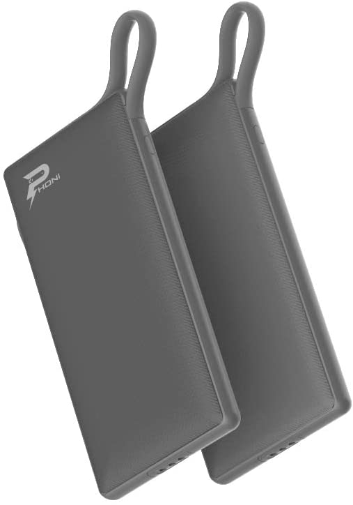 Phoni 6 in 1 Power Station 10,000 mAh with Built-in Cable to Charge Multiple Devices - Black