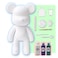 DIY CREATE YOUR OWN UNIQUE ACRYLIC FLUID POURING PAINT BEAR (9 inch - 23 cm) COMPLETE SET, colors: White, Dark-Purple, Blue-Green, Customize Handmade Creative Birthday Gift