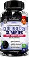 Bio Schwartz Natural Sambucus Elderberry 3-Way Immune Support With Vitamin C &amp; Zinc, Powerful Daily Vegan Herbal Gummy, 60 Gummies
